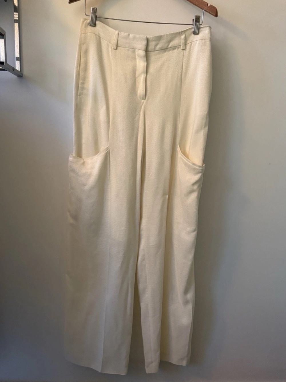 Jacquemus La Collectionneuse FW19 Women’s Linen Cargo Pants Ecru Size FR38